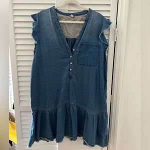 Anthropologie dress in soft denim tencel.